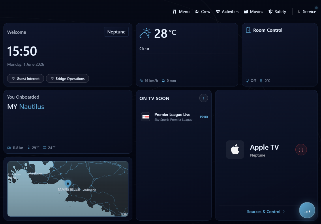 Blue dashboard screenshot