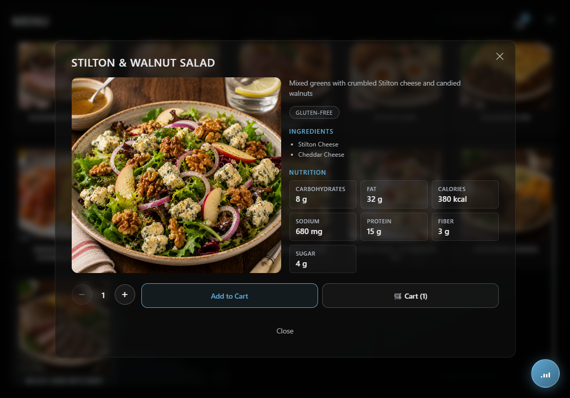 Menu item screenshot